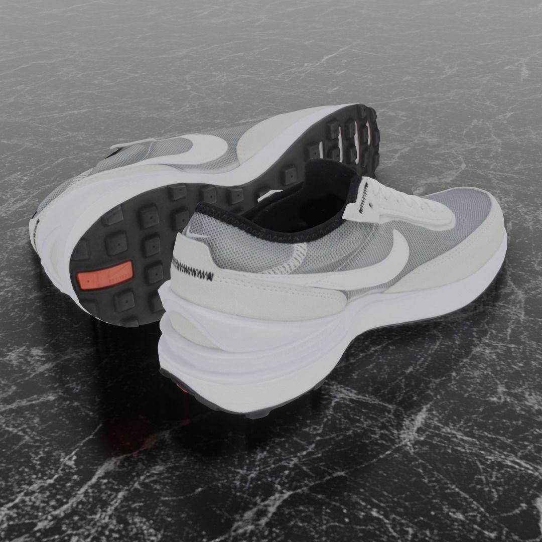 Nike 3D Shoes - White-Alpha Low-poly 3D model_4
