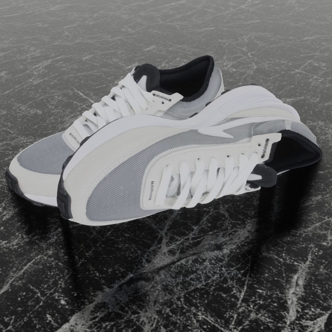 Nike 3D Shoes - White-Alpha Low-poly 3D model_1