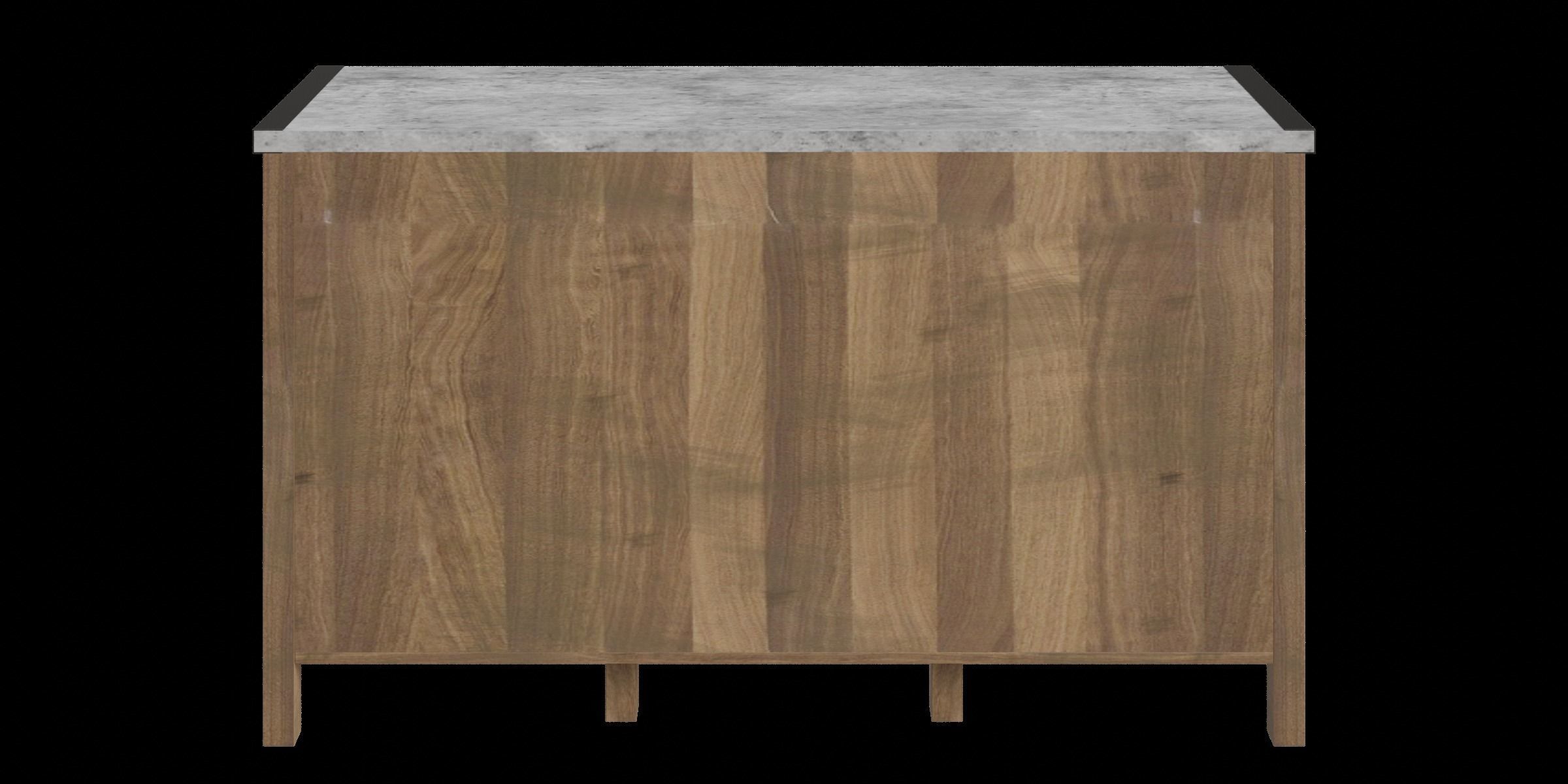 Dark Concrete Top Rustic Oak Base Tv Stand Low-poly 3D model_9