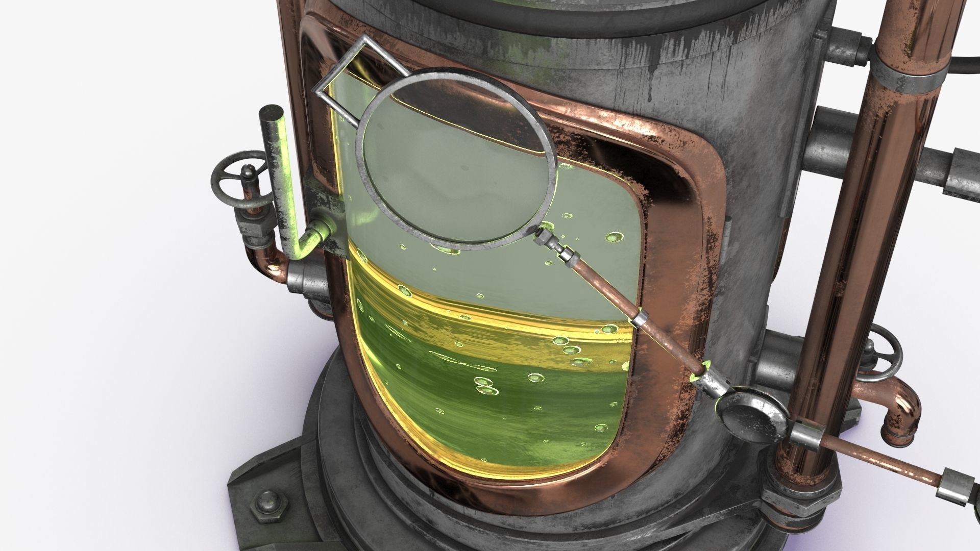 Steampunk Box For Experiments Low-poly 3D model_20