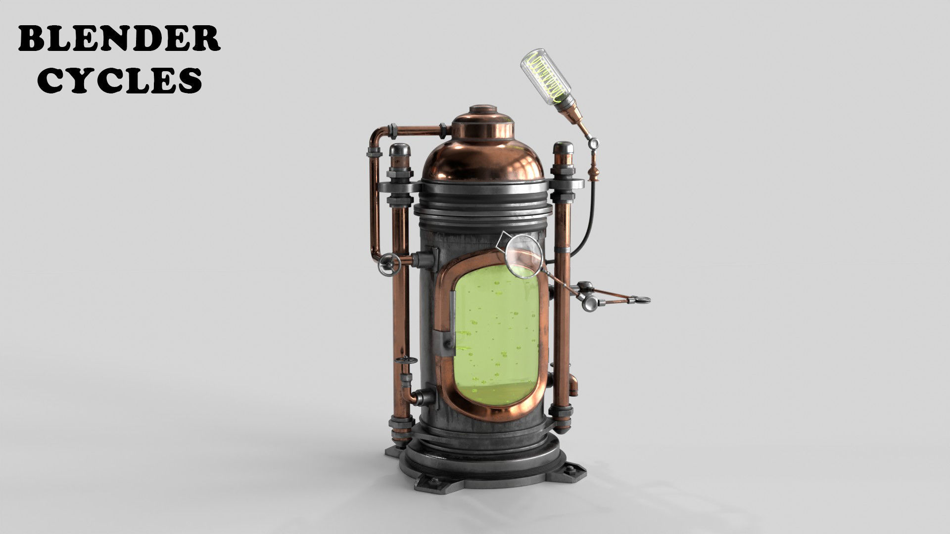 Steampunk Box For Experiments Low-poly 3D model_4