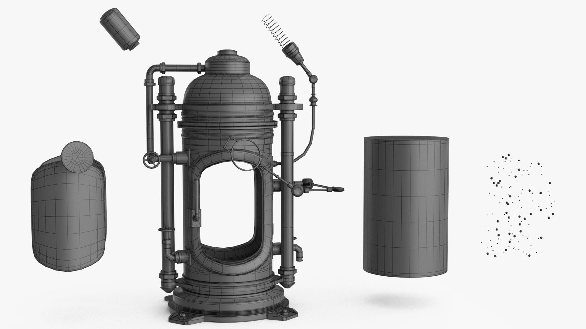 Steampunk Box For Experiments Low-poly 3D model_25