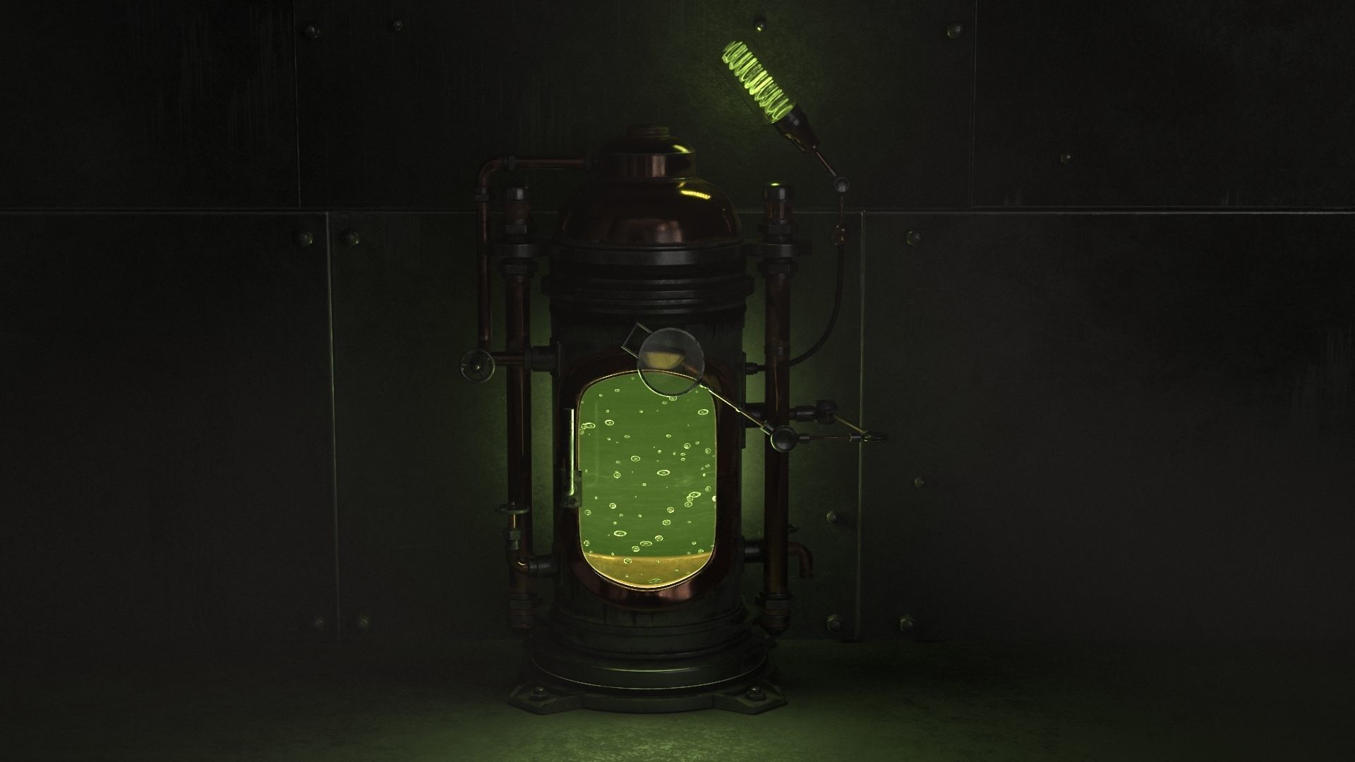 Steampunk Box For Experiments Low-poly 3D model_3