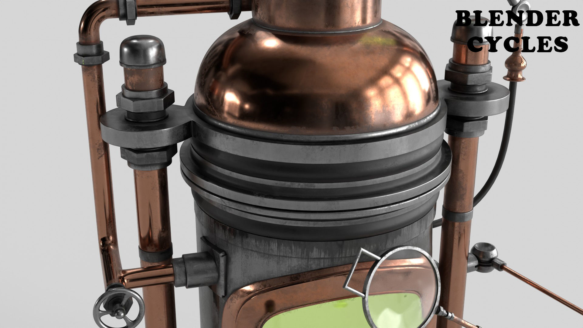 Steampunk Box For Experiments Low-poly 3D model_5