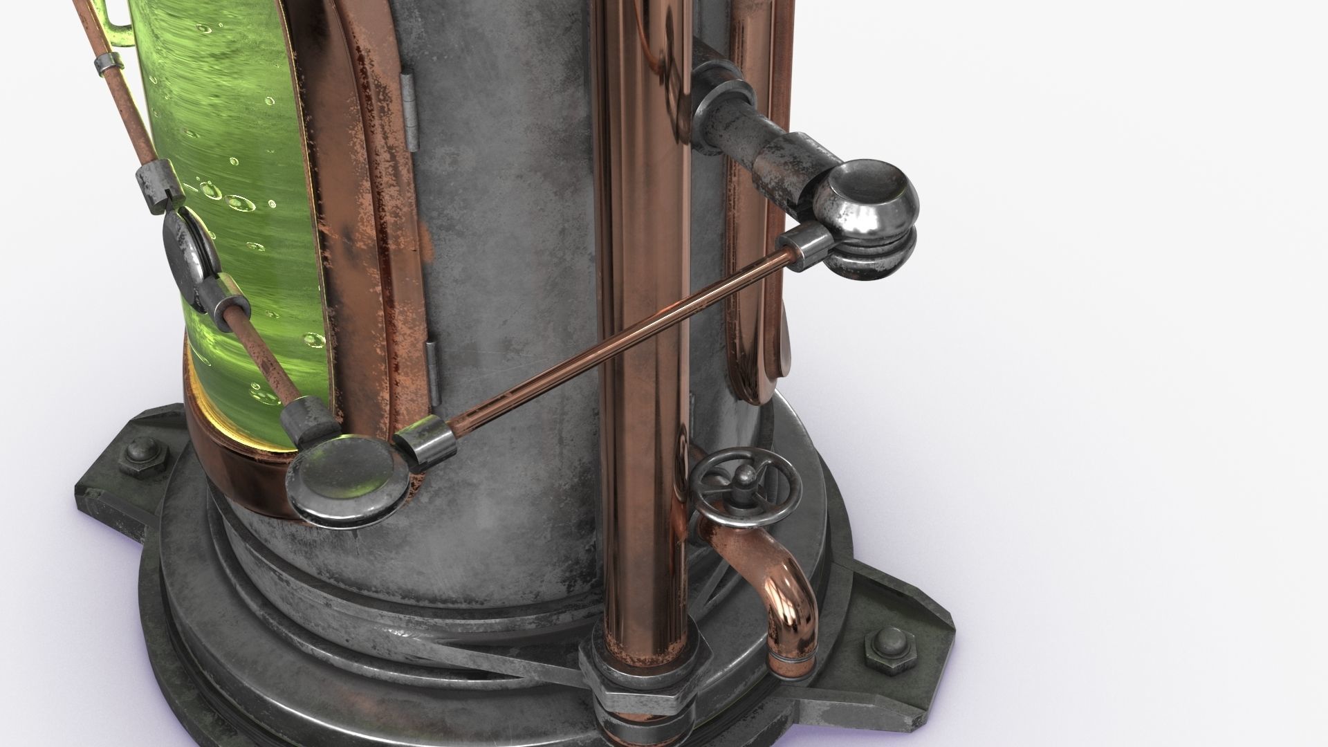 Steampunk Box For Experiments Low-poly 3D model_22