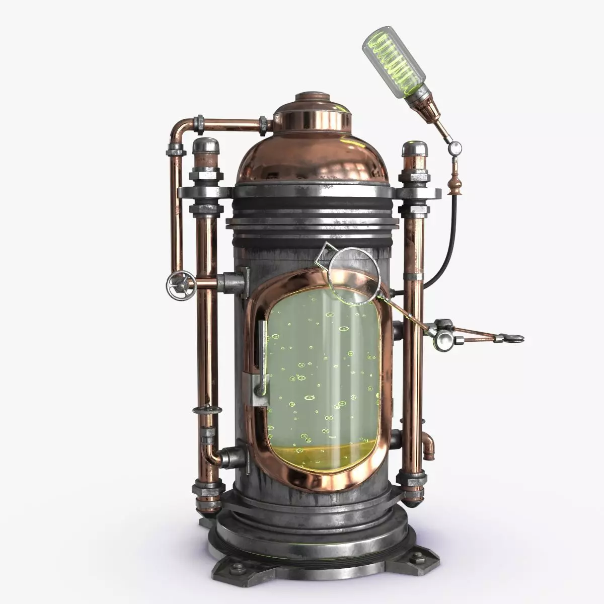 Steampunk Box For Experiments Low-poly 3D model_0