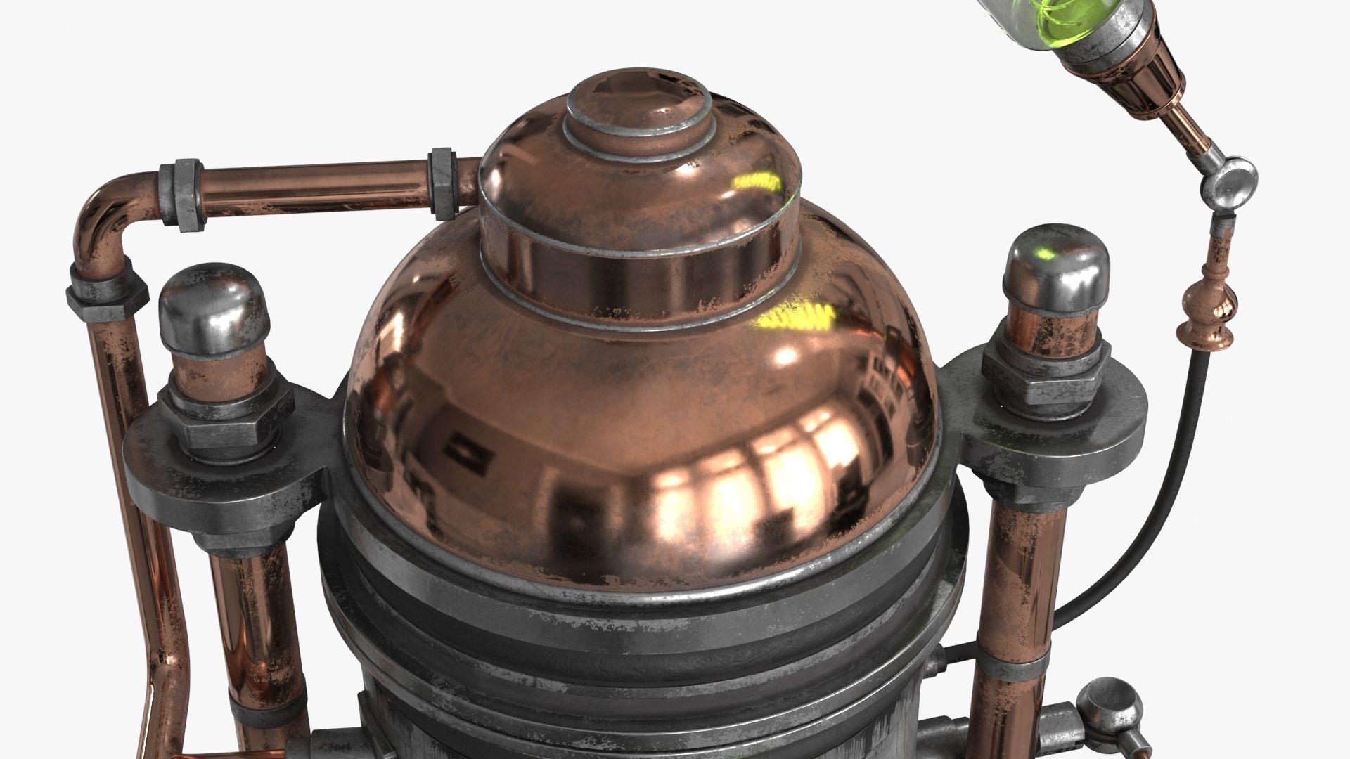 Steampunk Box For Experiments Low-poly 3D model_19