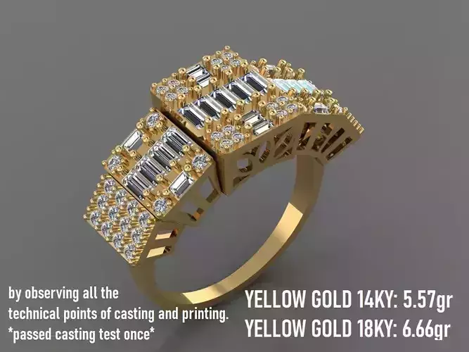 Wedding Engagement Ring With Baguette and Round Stones 10 - 