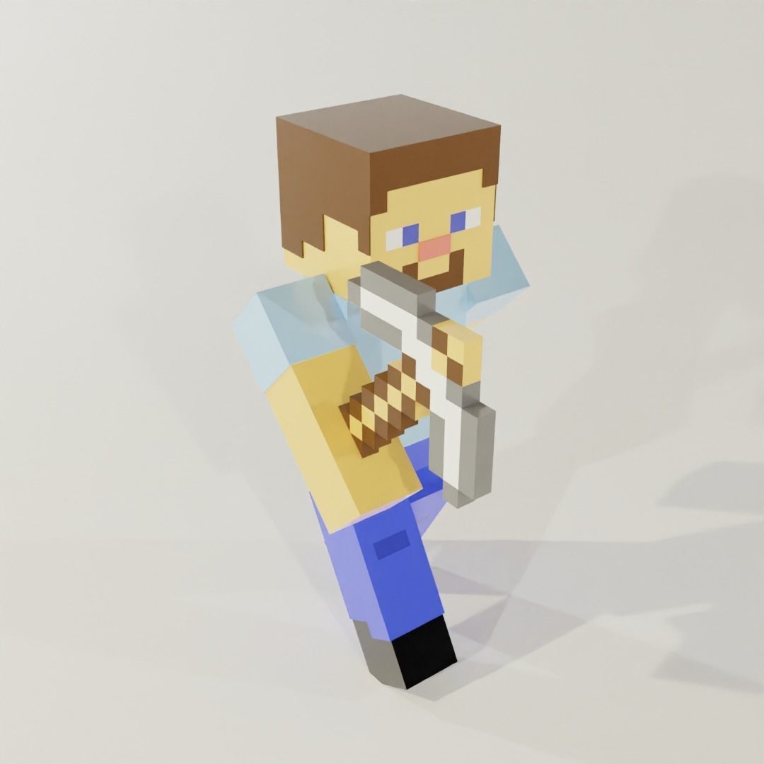 Minecraft Steve 3D model_2