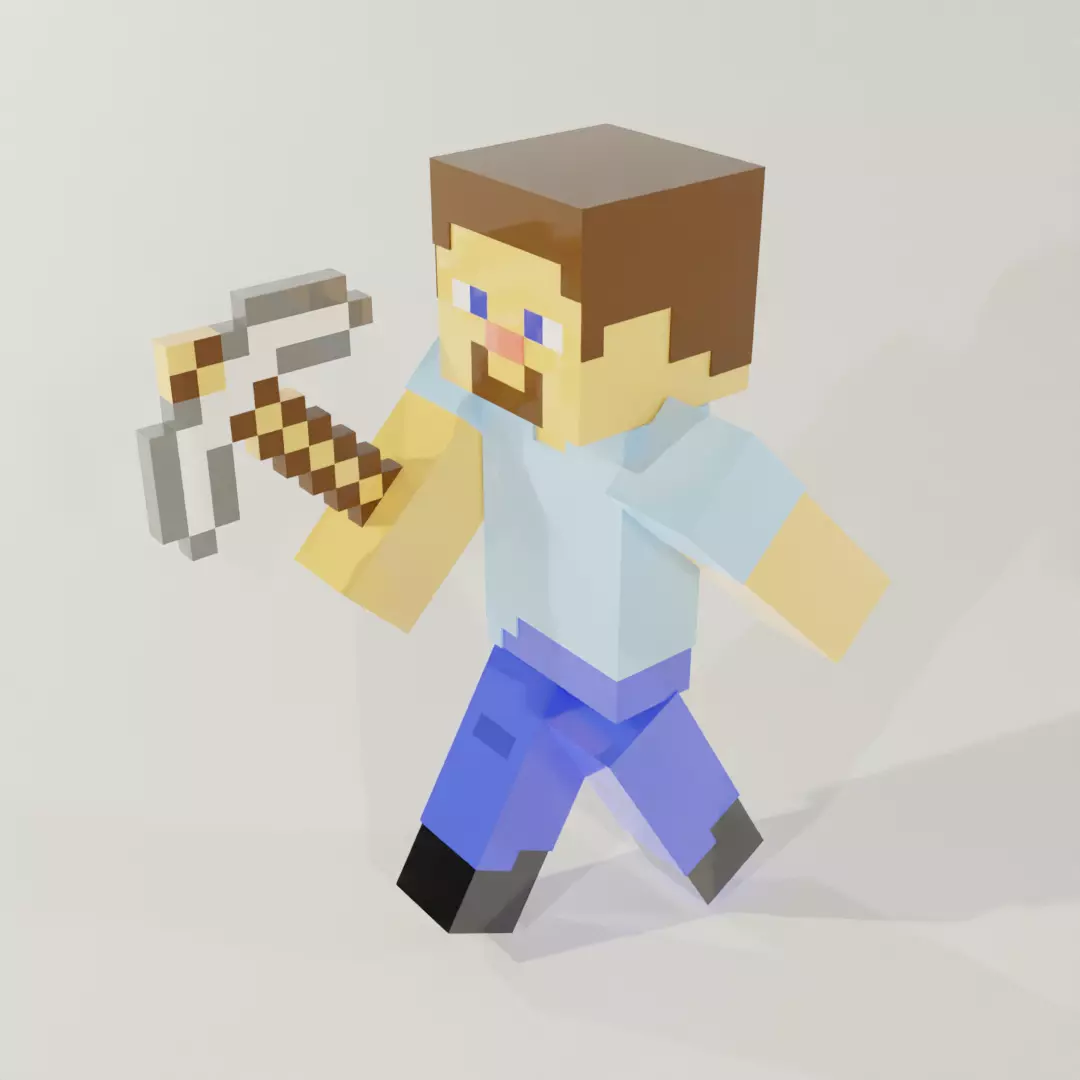 Minecraft Steve 3D model_0