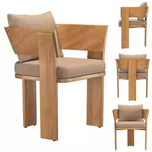 SOLARO TEAK ARMCHAIR 3D model