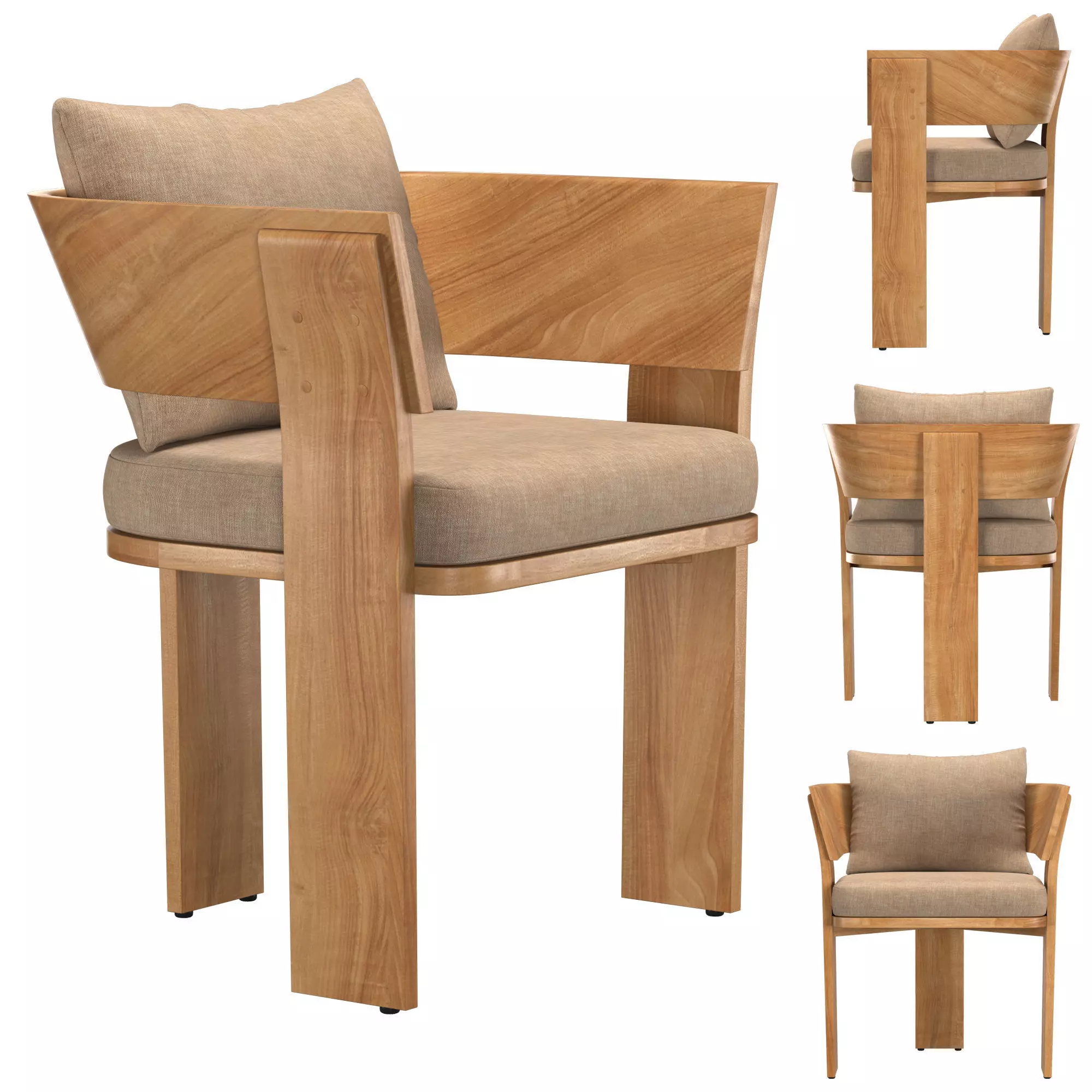 SOLARO TEAK ARMCHAIR 3D model