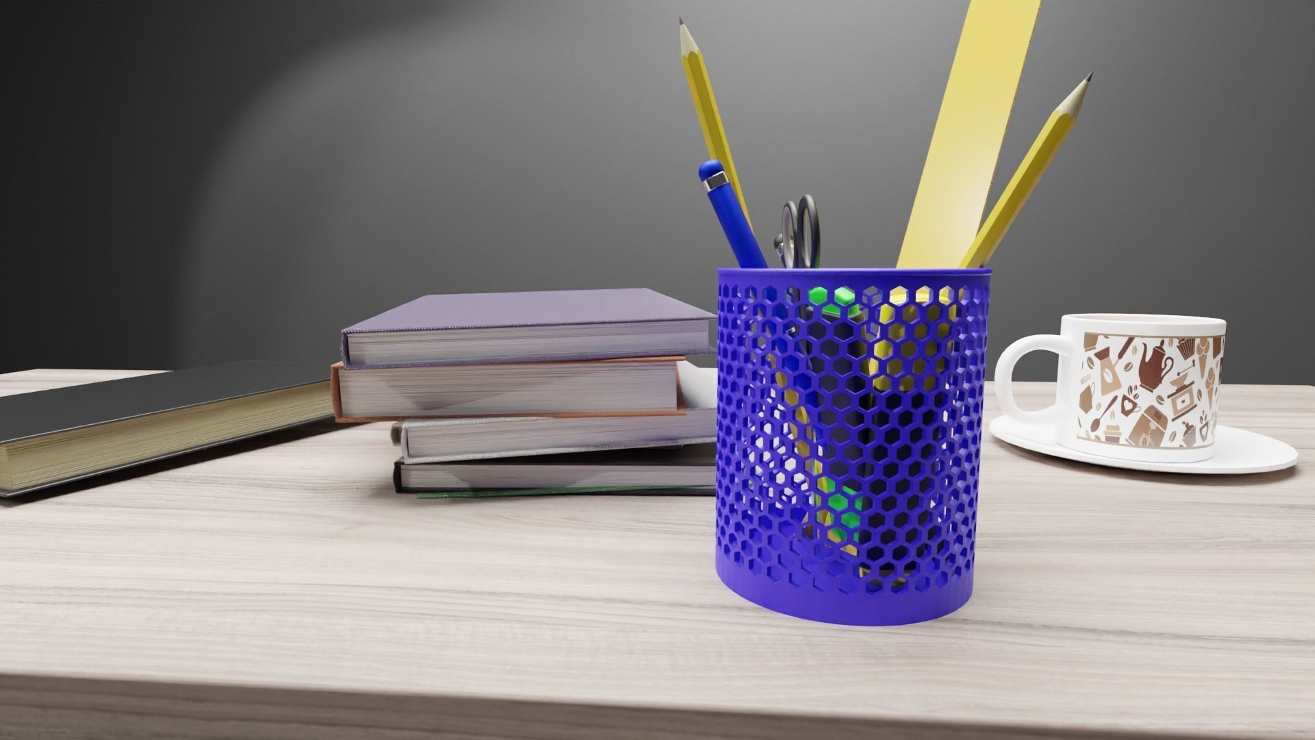 Pen Holder ready for 3D printing Free 3D print model_5