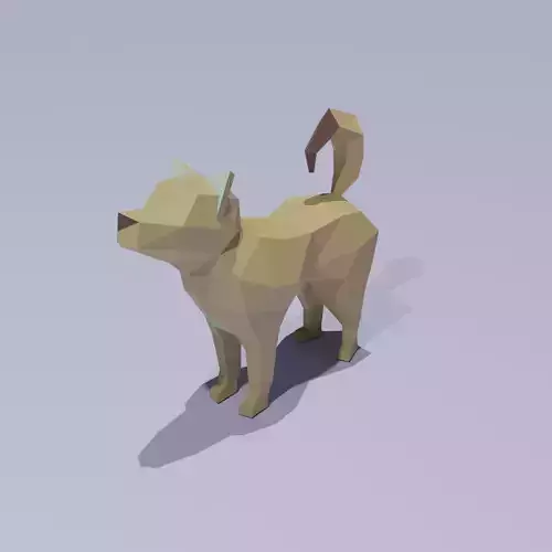 Low Poly standing dog