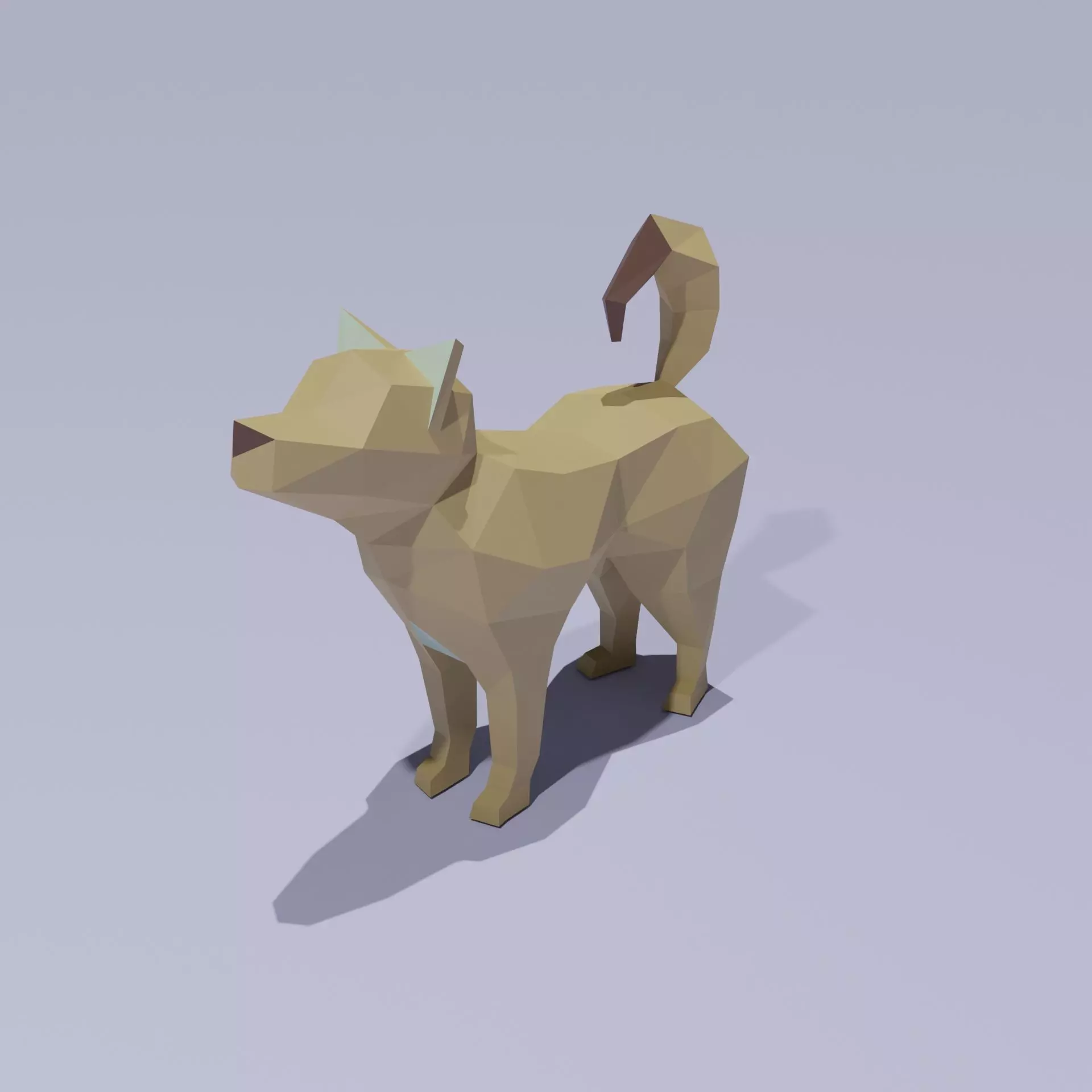 Low Poly standing dog 3D print model_0