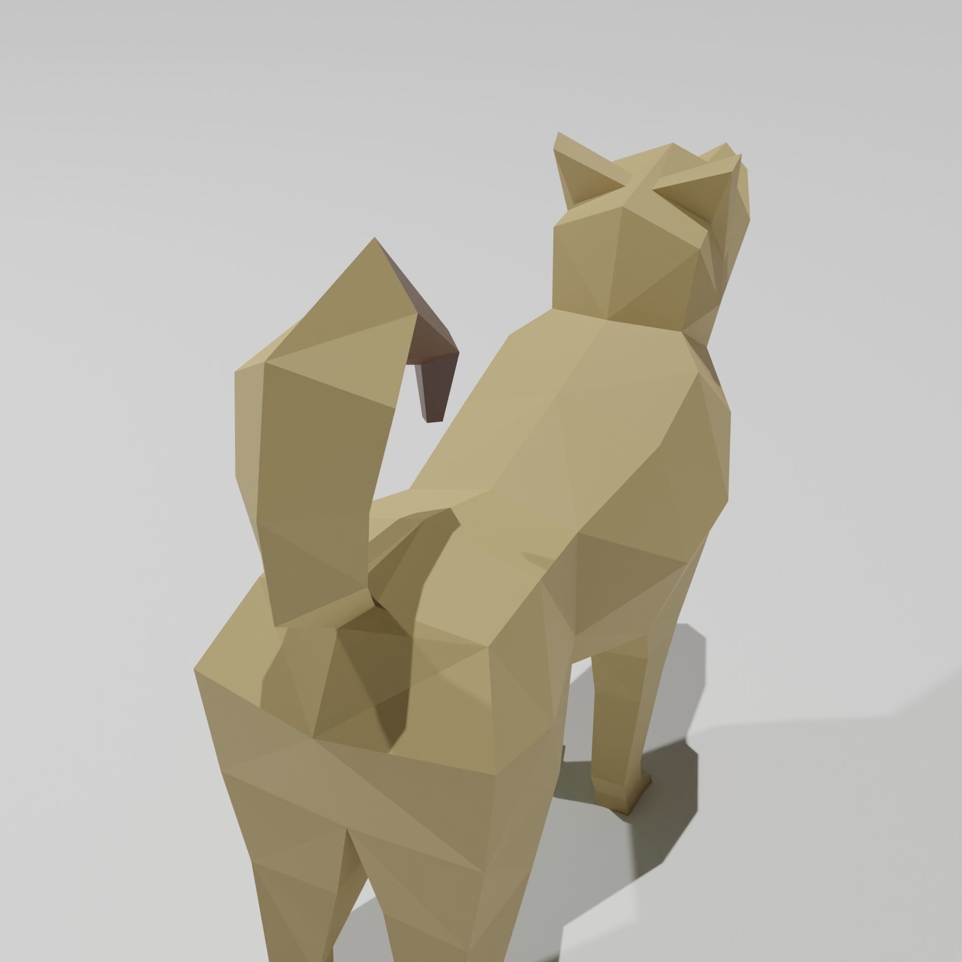 Low Poly standing dog 3D print model_6