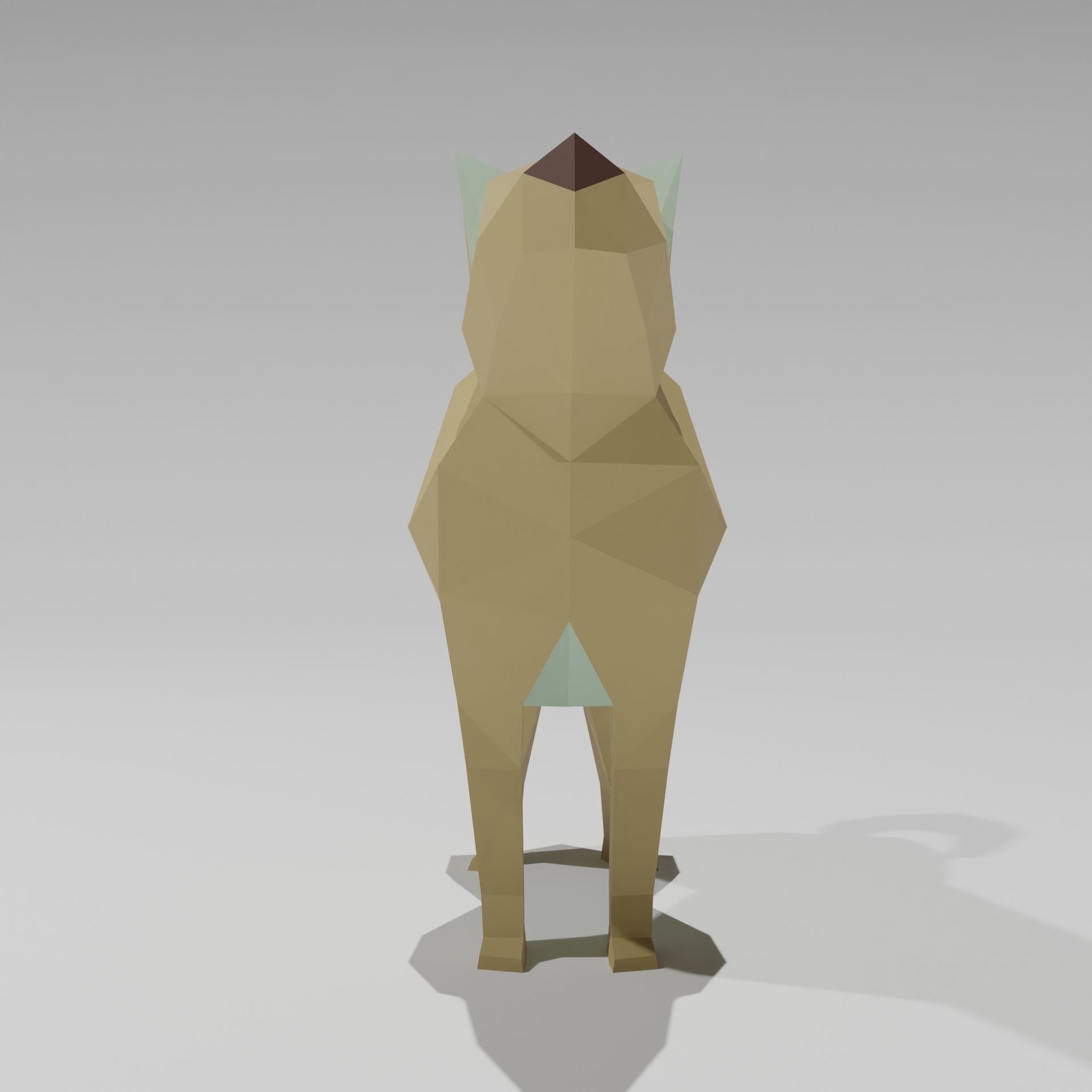 Low Poly standing dog 3D print model_2