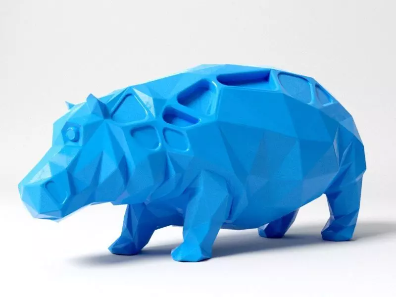 Polygon Hippo  3D print model_0