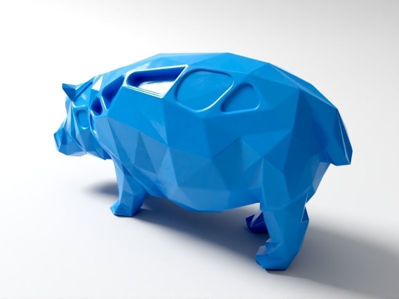 Polygon Hippo  3D print model_2