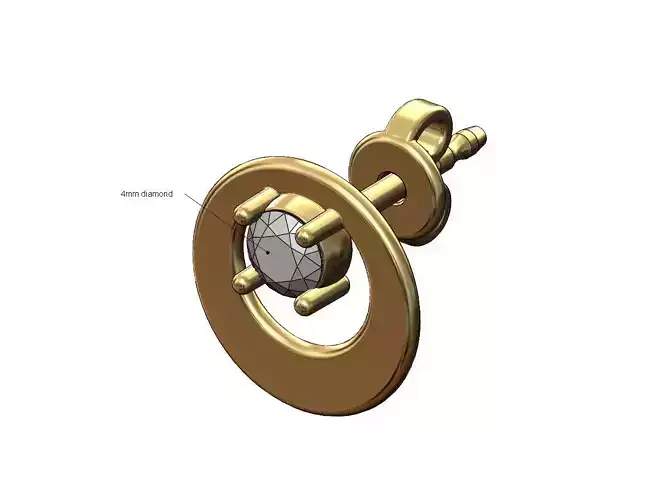 Halo diamond 4mm solitaire stud earring