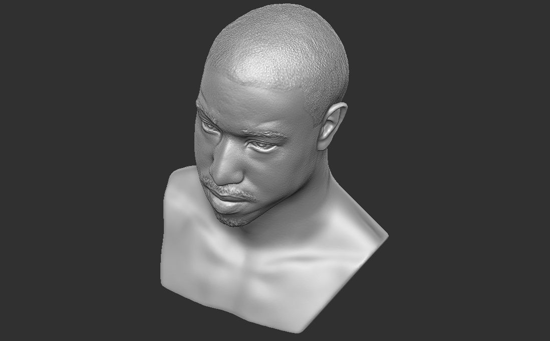 Michael B Jordan bust for 3D printing 3D print model_29