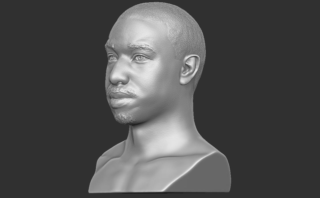 Michael B Jordan bust for 3D printing 3D print model_8