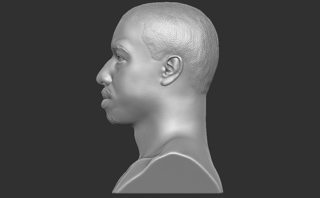 Michael B Jordan bust for 3D printing 3D print model_10