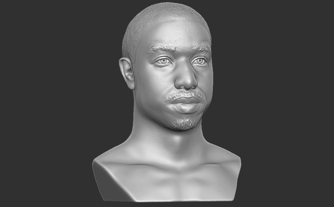 Michael B Jordan bust for 3D printing 3D print model_18