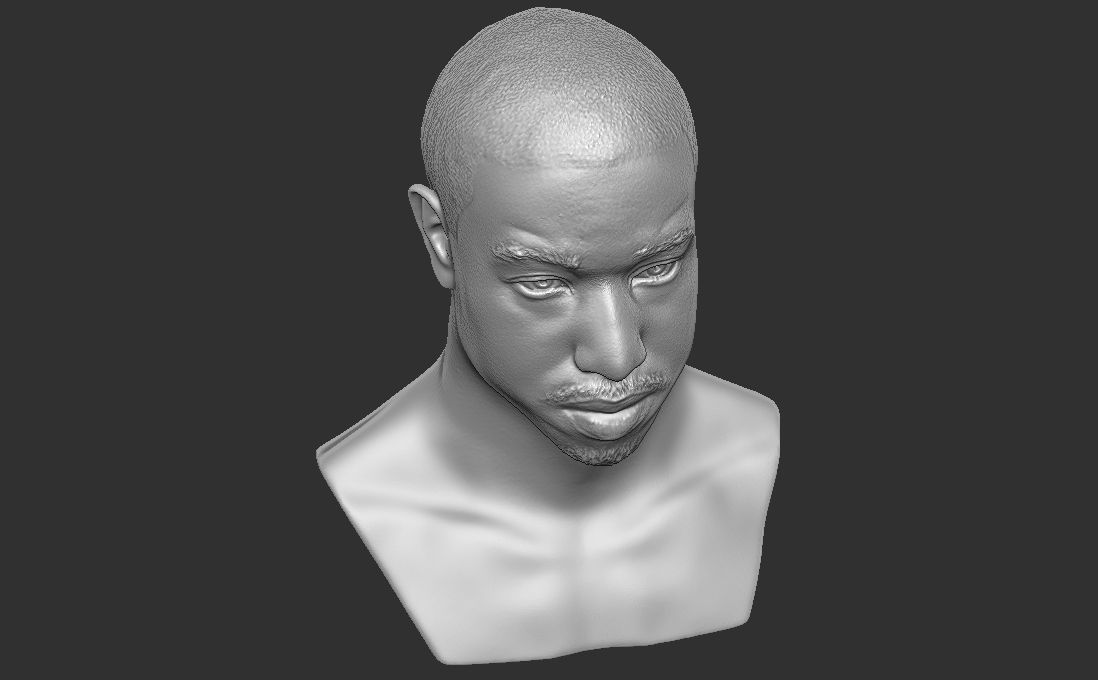 Michael B Jordan bust for 3D printing 3D print model_28