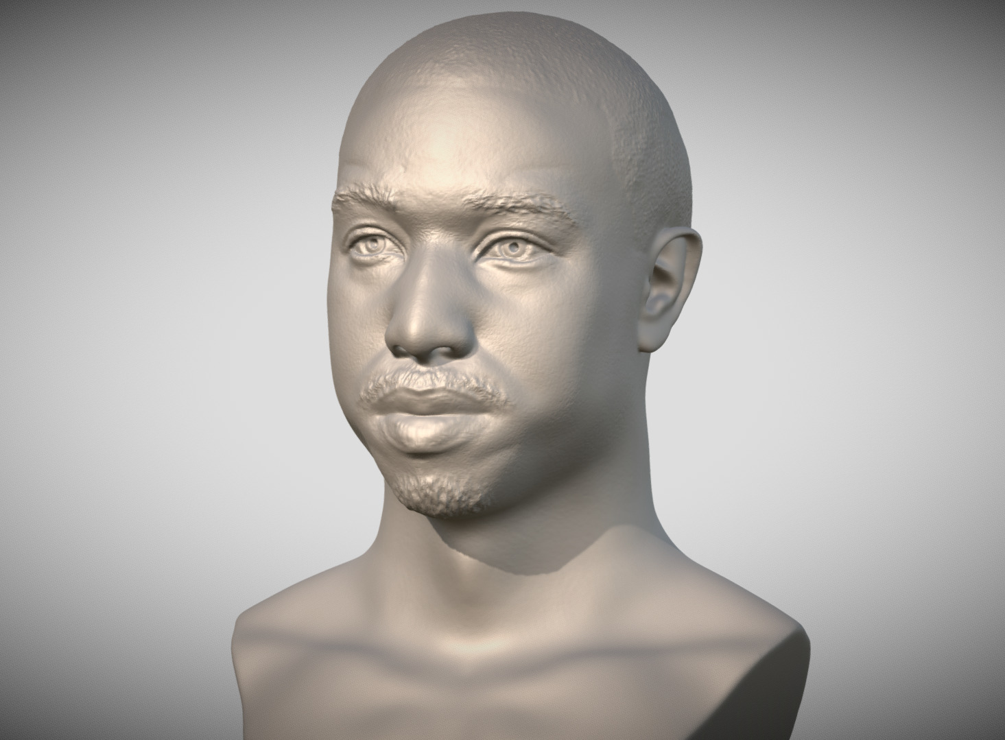 Michael B Jordan bust for 3D printing 3D print model_1