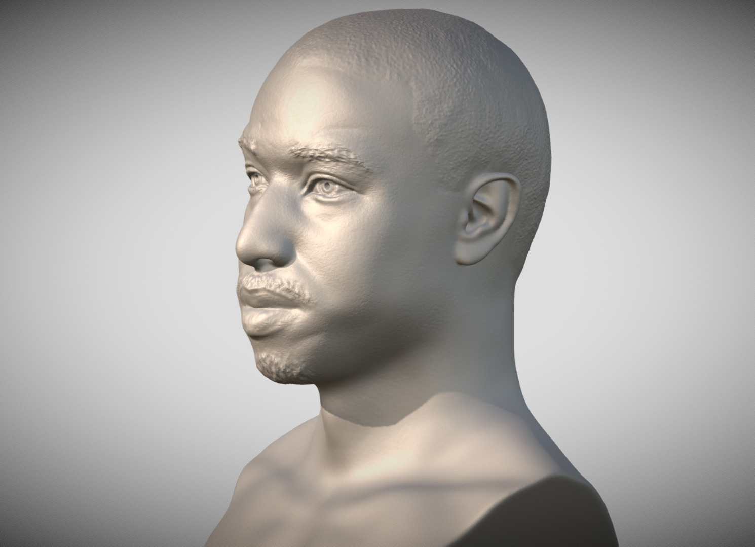 Michael B Jordan bust for 3D printing 3D print model_4