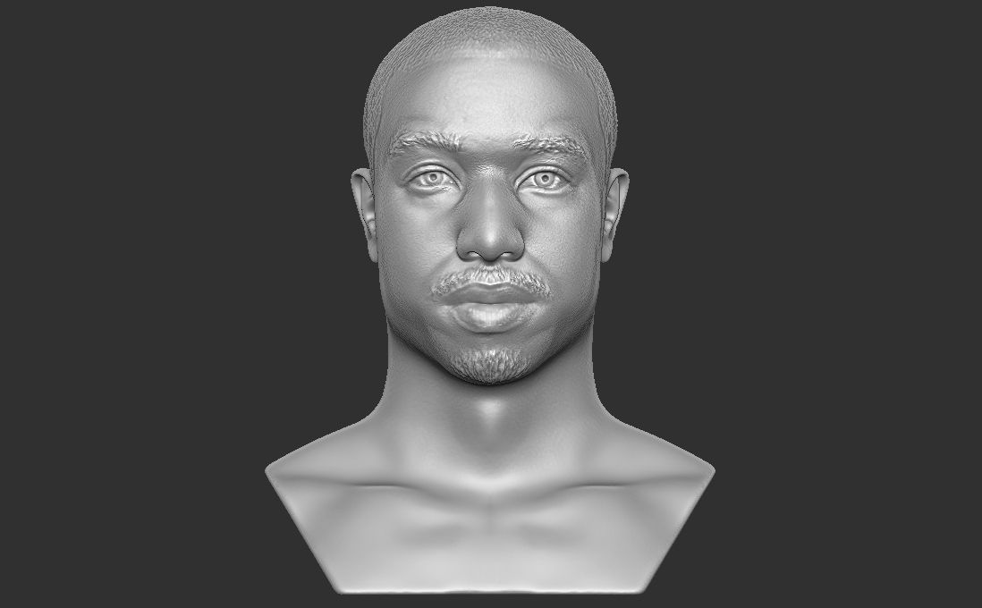 Michael B Jordan bust for 3D printing 3D print model_5