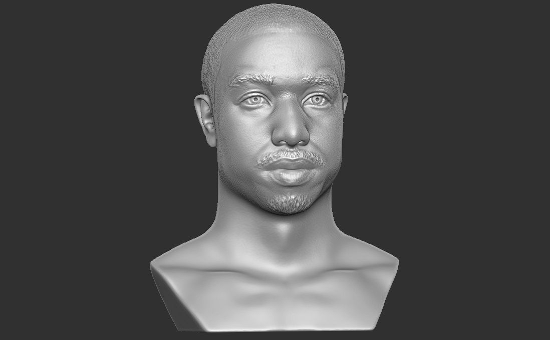 Michael B Jordan bust for 3D printing 3D print model_19