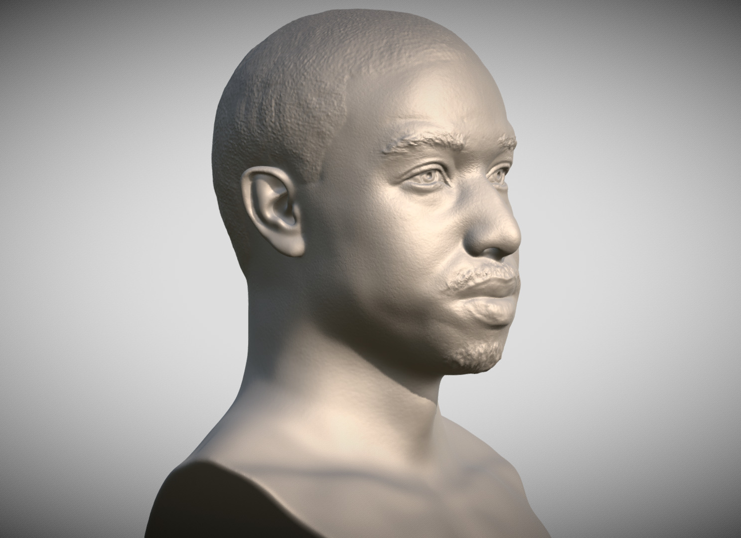 Michael B Jordan bust for 3D printing 3D print model_3