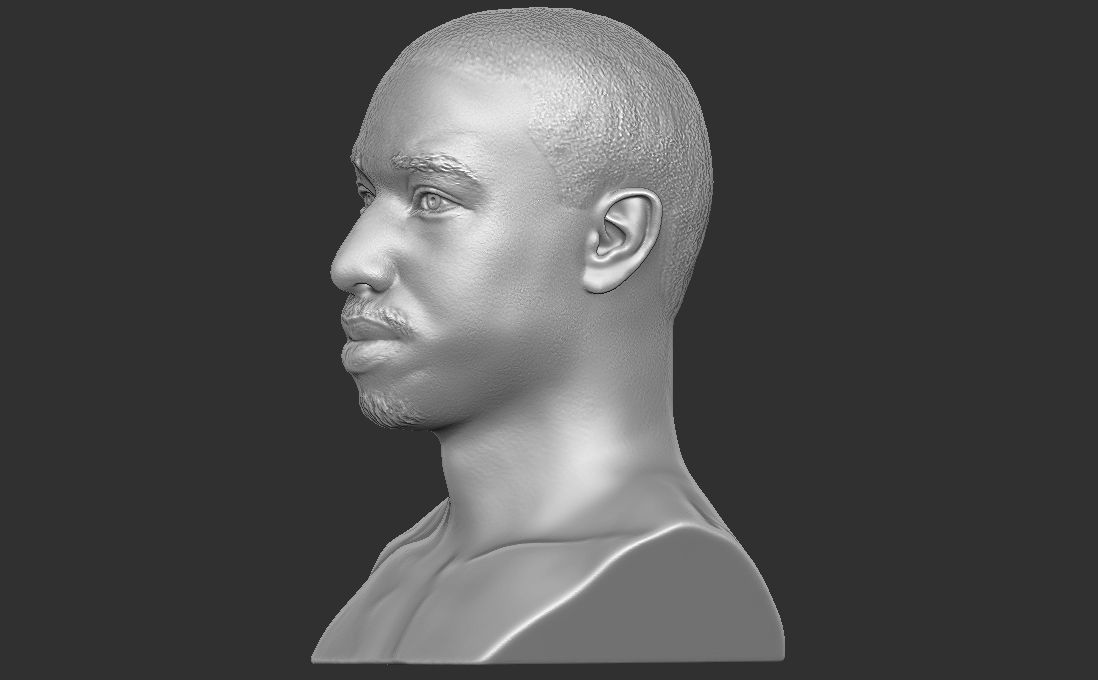 Michael B Jordan bust for 3D printing 3D print model_9
