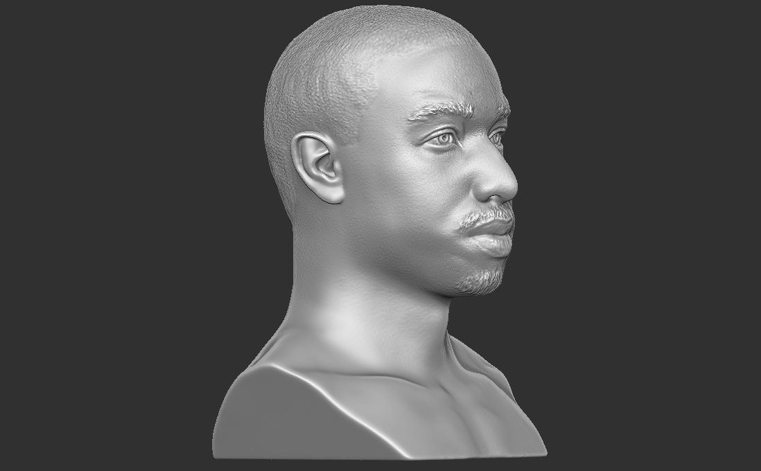 Michael B Jordan bust for 3D printing 3D print model_16