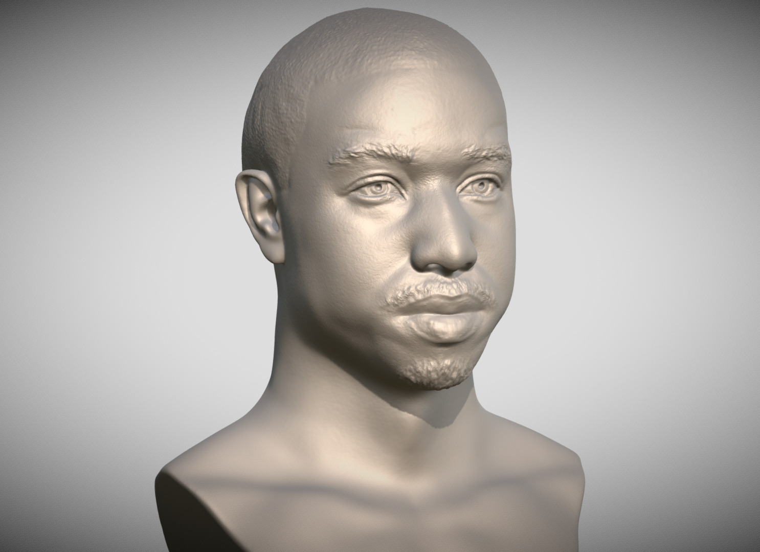 Michael B Jordan bust for 3D printing 3D print model_2
