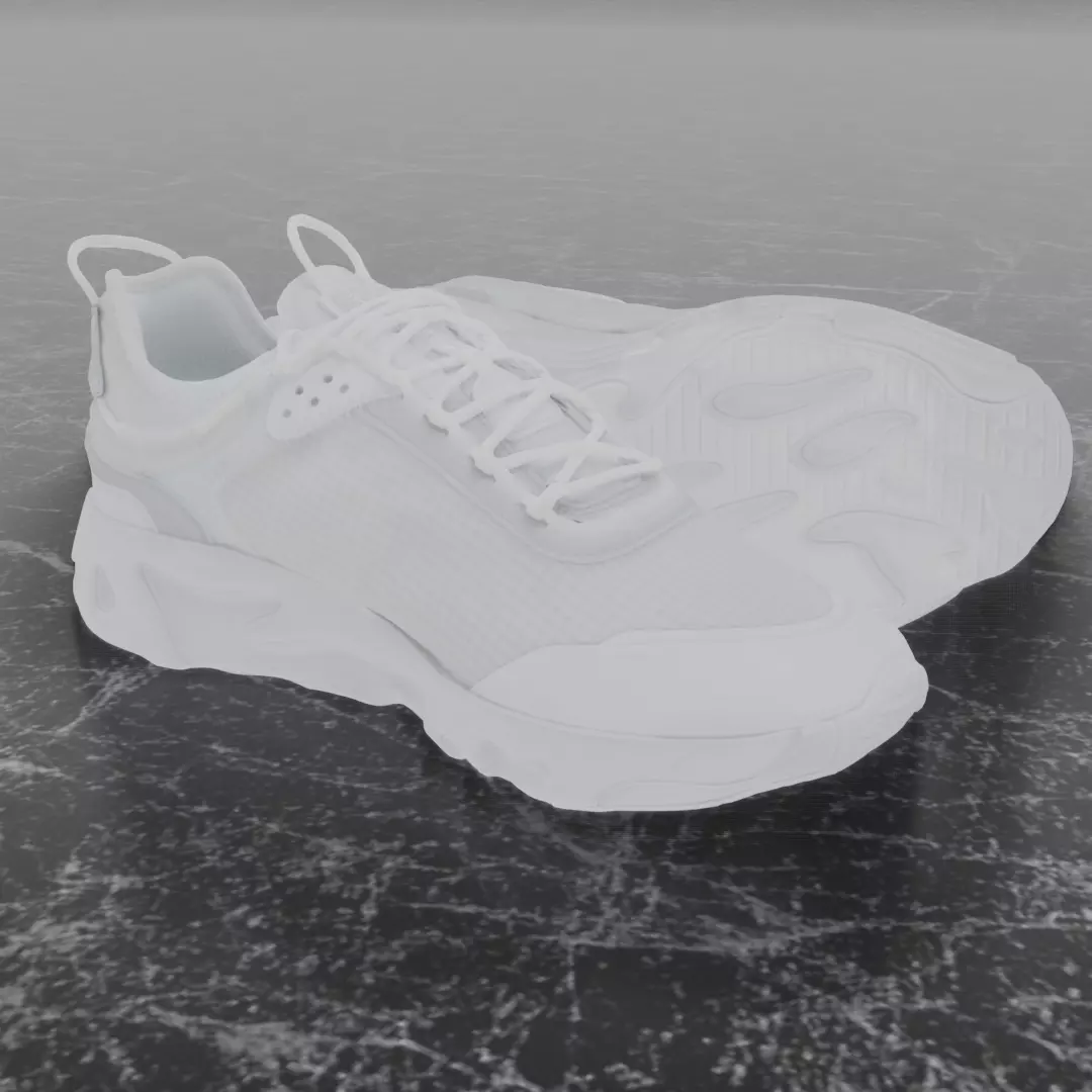 Nike 3D Shoes - White N354 Series Low-poly 3D model_0