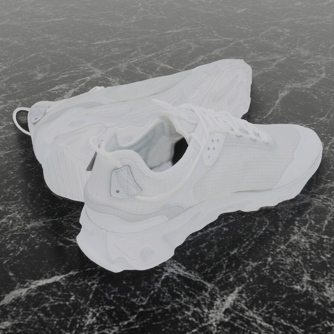 Nike 3D Shoes - White N354 Series Low-poly 3D model_3