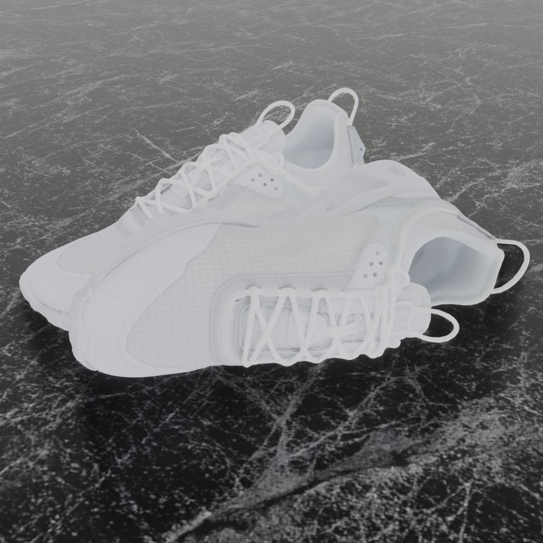 Nike 3D Shoes - White N354 Series Low-poly 3D model_1