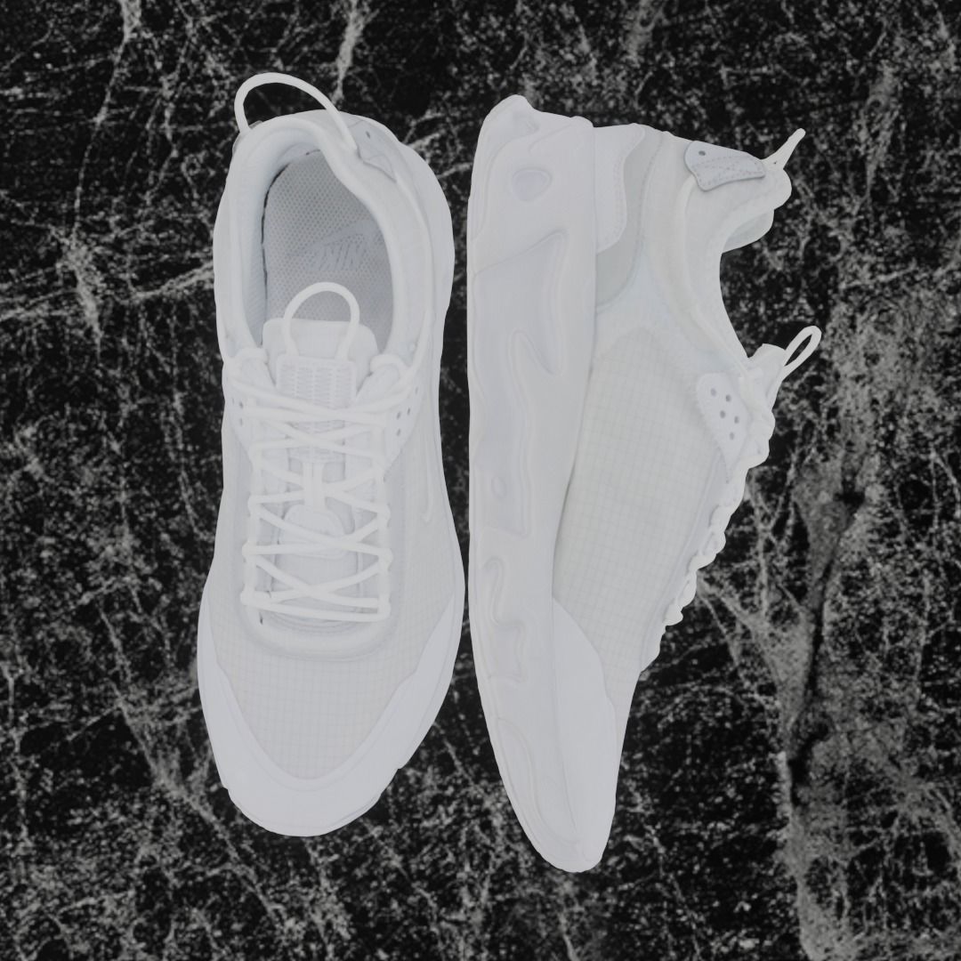 Nike 3D Shoes - White N354 Series Low-poly 3D model_2