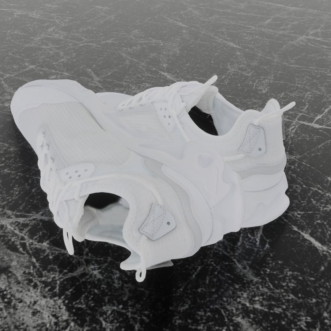 Nike 3D Shoes - White N354 Series Low-poly 3D model_4