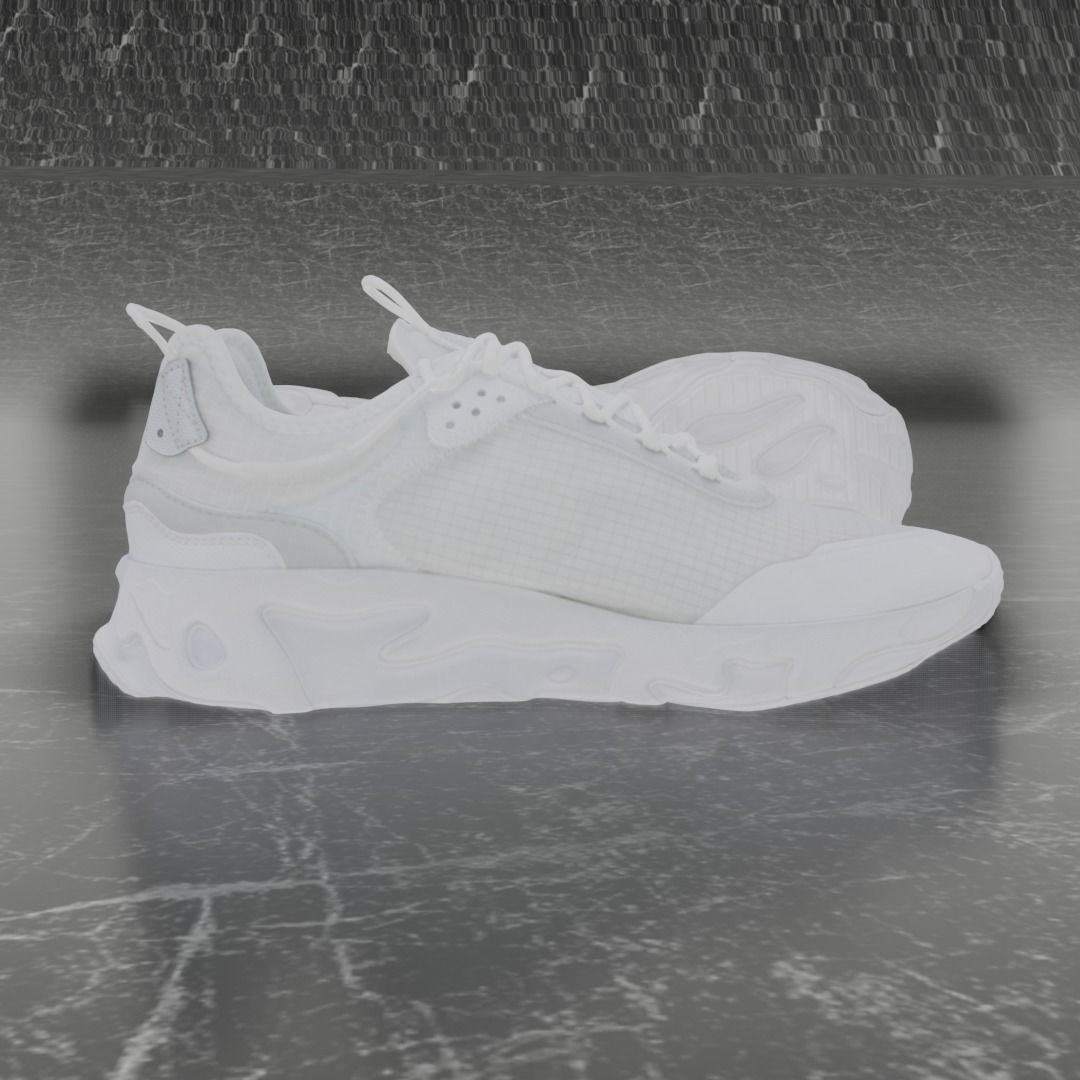 Nike 3D Shoes - White N354 Series Low-poly 3D model_6