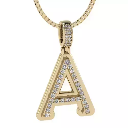 Alphabet Diamond Pendant A 