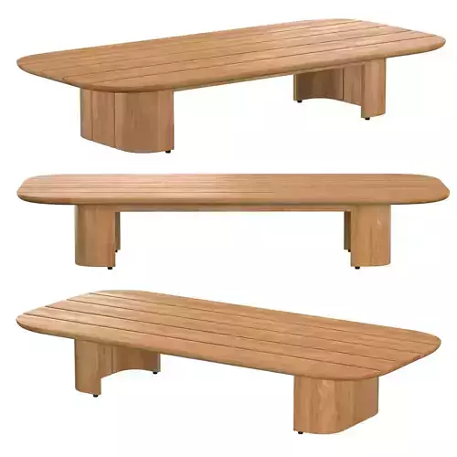 SOLARO TEAK RECTANGULAR COFFEE TABLE 3D model