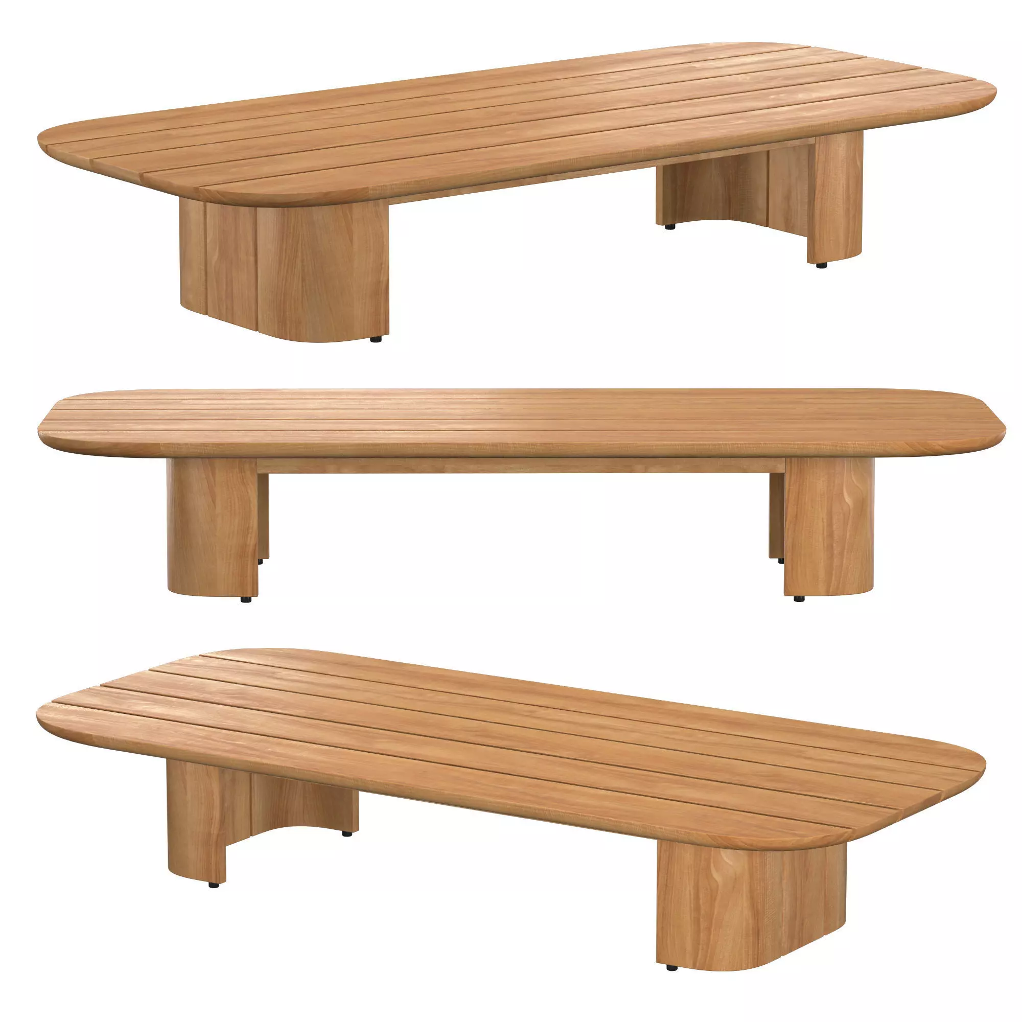 SOLARO TEAK RECTANGULAR COFFEE TABLE 3D model