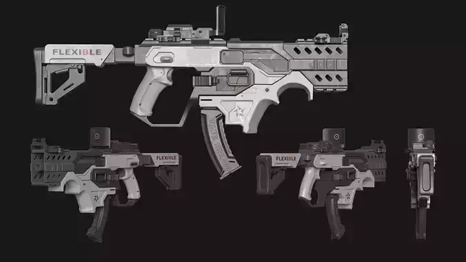 Sci-Fi SMG Animated Rigged