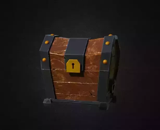 Low Poly Treasure Chest Game Asset with 2K Textures Low-poly 3D model