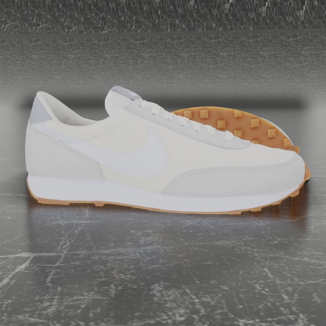 Nike 3D Shoes - White - Cream Low-poly 3D model_6