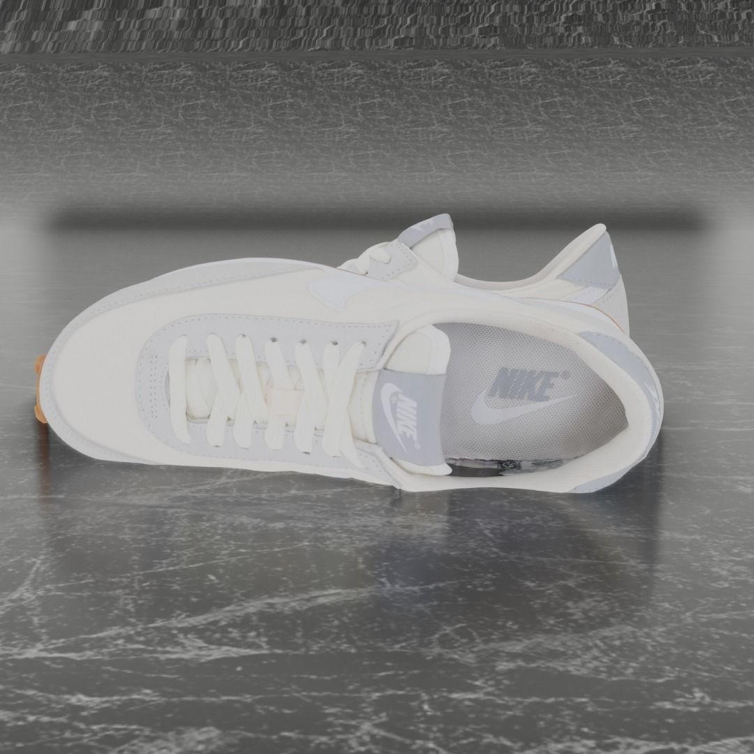 Nike 3D Shoes - White - Cream Low-poly 3D model_5